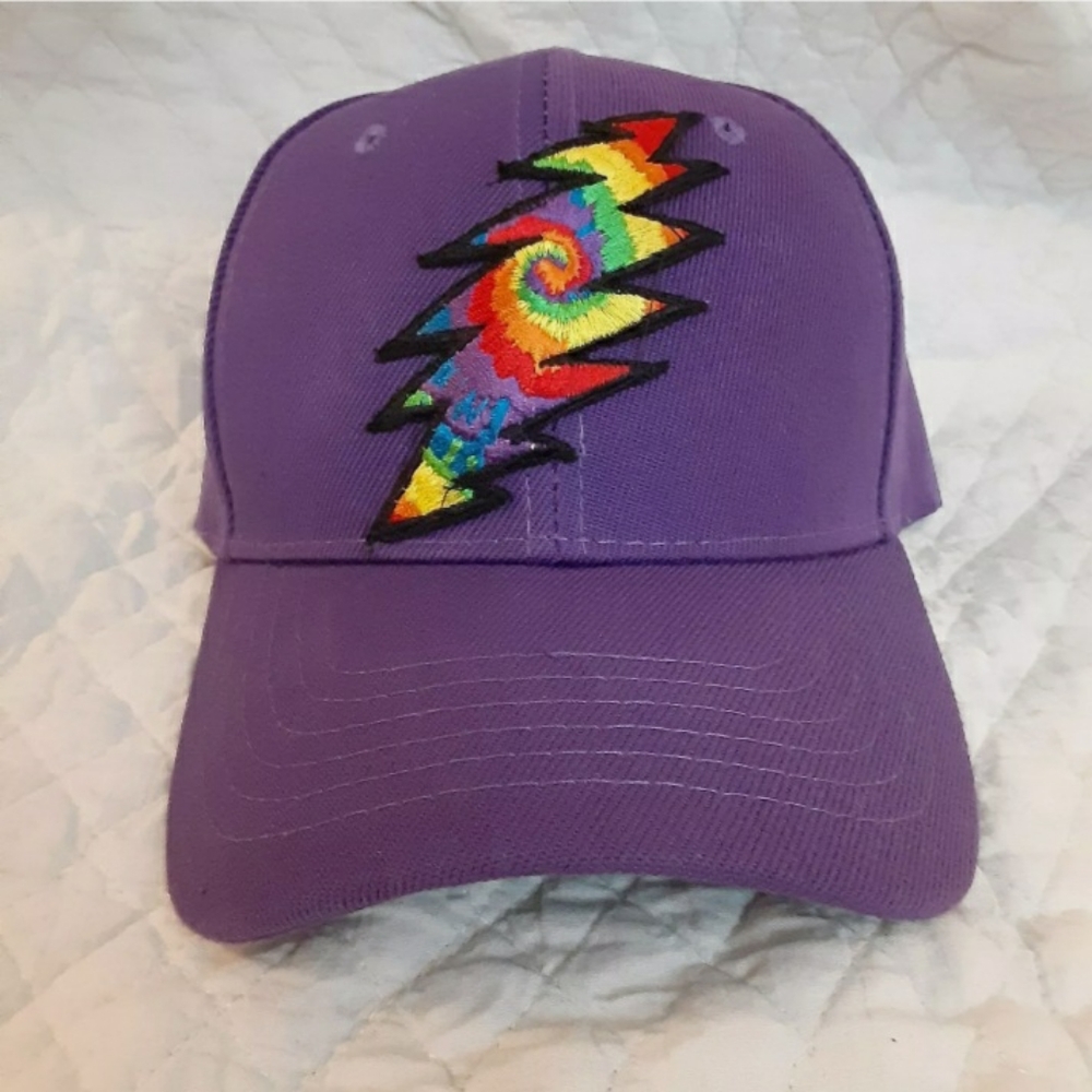 Grateful Dead hat, Grateful Dead 13 point bolt patch PERMANTLY STITCHED to hat